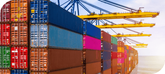Containers at the port